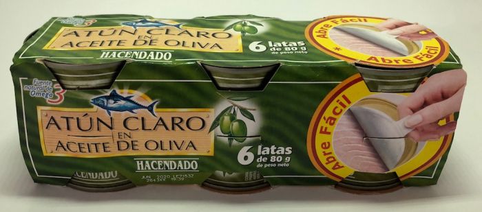 Тунець в оливковій олії Hacendado Іспанія 6шт 480гр